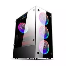Корпус ATX 1STPLAYER FIRE DANCING V6 V6-4R1 черный, без БП, окно из закаленного стекла, 2*USB 2.0, USB 3.0, audio