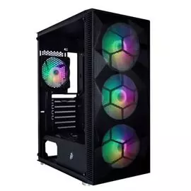 Корпус ATX 1STPLAYER FIREBASE X7 X7-3G6P-1G6 черный, без БП, боковая панель из закаленного стекла, USB 3.0, 2*USB 2.0, audio