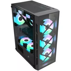 Корпус ATX 1STPLAYER FIREBASE XP-G черный, без БП, с окном, 2*USB 2.0, USB 3.0, audio