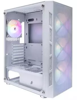 Корпус ATX 1STPLAYER FIREBASE XP White XP-WH-4F1-W белый, без БП, окно из закаленного стекла