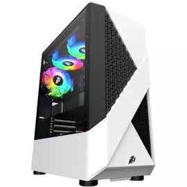 Корпус ATX 1STPLAYER FIREROSE F3-A черный/белый, без БП, с окном, 2*USB 2.0, USB 3.0, audio