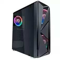Корпус ATX 1STPLAYER FIREROSE F4 F4-3R1 черный, без БП, окно из закаленного стекла, 2*USB 2.0, USB 3