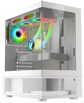 Корпус ATX 1STPLAYER MIKU Mi7-A Mi7-A-WH-2F1R-W-1F1-W белый, без БП, боковая панель из закаленного стекла, USB3.0, USB2.0, audio