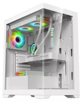 Корпус ATX 1STPLAYER MIKU Mi7 Mi7-WH-2F1R-W-1F1-W белый, без БП, боковая панель из закаленного стекла, USB3.0, USB2.0, audio