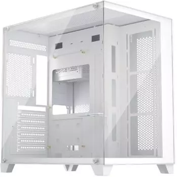 Корпус ATX 1STPLAYER MV8-TP-WH белый, без БП, боковая панель из закаленного стекла, 2*USB3.0, USB2.0, HD audio