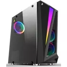 Корпус ATX 1STPLAYER RAINBOW R5 R5-3R1 черный, без БП, окно из закаленного стекла, 2*USB 1.1, USB 3.0, audio