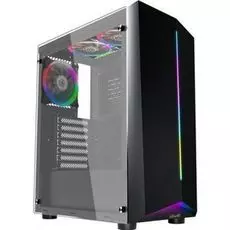 Корпус ATX 1STPLAYER RAINBOW R6-A черный, без БП, окно из закаленного стекла, 2*USB 2.0, USB 3.0, audio