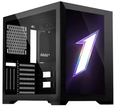 Корпус ATX 1STPLAYER SP7 EV SP7-EV-BK черный, без БП, боковая панель из закаленного стекла, LCD-дисплей, USB Type-C, 2*USB 3.0, audio