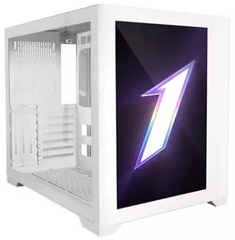Корпус ATX 1STPLAYER SP7 EV SP7-EV-WH белый, без БП, боковая панель из закаленного стекла, LCD-дисплей, USB Type-C, 2*USB 3.0, audio
