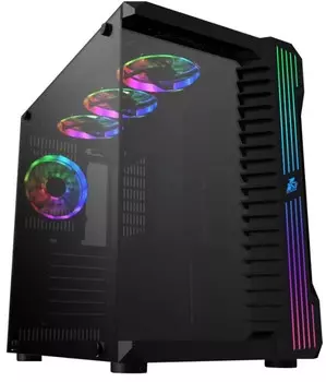 Корпус ATX 1STPLAYER STEAMPUNK SP9 чёрный, без БП, боковая панель из закаленного стекла, USB 3.0, 2*USB 2.0, audio
