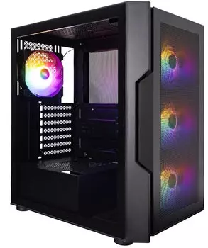 Корпус ATX 1STPLAYER TRILOBITE T7-P T7-P-BK-4F1 черный, без БП, окно из закаленного стекла, 2*USB3.0, audio