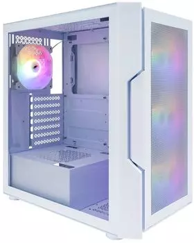 Корпус ATX 1STPLAYER TRILOBITE T7-P T7-P-WH-4F1-W белый, без БП, окно из закаленного стекла, 2*USB3.0, audio