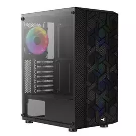 Корпус ATX AeroCool Hive FRGB 4710562755916 черный, без БП, с окном, USB 2.0, 2*USB 3.0, audio