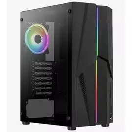 Корпус ATX AeroCool Mecha-G-BK-v2 4710562756302 черный, без БП, боковая панель из закалённого стекла, 2*USB 3.0, audio