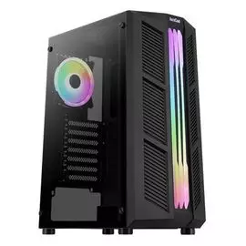 Корпус ATX AeroCool Prime-G-BK-v2 4710562756326 черный, без БП, боковая панель из закалённого стекла, 2*USB 3.0, audio