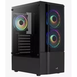 Корпус ATX AeroCool Quantum-G-BK-v2 4710562758511 черный, без БП, боковая панель из закалённого стекла, 2*USB 3.0, 1*USB 2.0, audio