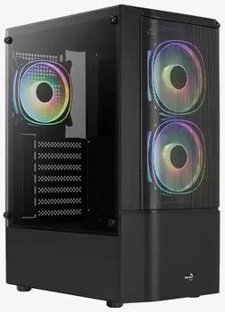 Корпус ATX AeroCool Quantum Mesh-G-BK-v3 4710562758580 черный, без БП, USB 3.0, 2*USB 2.0, HD Audio