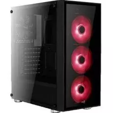Корпус ATX AeroCool Quartz Red 4713105968934 без БП, закаленное стекло спереди и сбоку, 3x 12см LED, 1х 12см 1xUSB 3.0, + 2xUSB 2.0