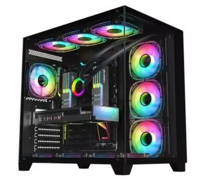 Корпус ATX ALSEYE Paladin-B черный , без БП, окно из закаленного стекла, 2*USB 3.1, USB Type-C, (4 fans)