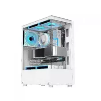 Корпус ATX ALSEYE Spider-W белый, без БП, пер. и бок. панели из закаленного стекла, USB 3.2, USB 2.0, audio (5 fans)