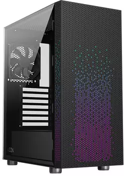Корпус ATX Azza Celesta F CSAZ-340F черный, без БП, боковая панель из закалённого стекла, 2xUSB2.0, USB3.0, audio