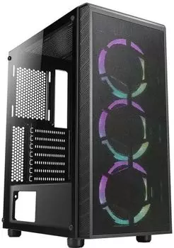 Корпус ATX Azza Prime 360E CSAZ- 360E черный, без БП, боковая панель из закалённого стекла, 2xUSB 3.0, audio