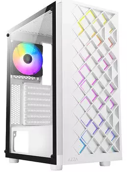 Корпус ATX Azza spectra CSAZ-280W белый, без БП, боковая панель из закалённого стекла, 2xUSB2.0, USB3.0, audio