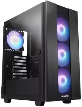 Корпус ATX Chieftec HUNTER 2 GS-02B-OP black, без БП, панель из закаленного стекла, ARGB, audio