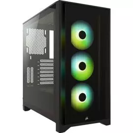 Корпус ATX Corsair iCUE 4000X RGB CC-9011204-WW черный, без БП, с окном, USB 3.0, USB Type-C, audio