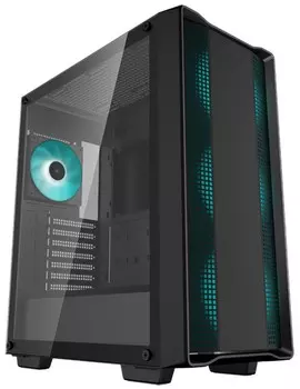 Корпус ATX Deepcool CC560 V2 черный, без БП, боковая панель из закаленного стекла, USB 3.0, USB 2.0, audio