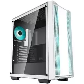 Корпус ATX Deepcool CC560 WH без БП, боковое окно (закаленное стекло), 3*120мм LED, 120мм LED, белый