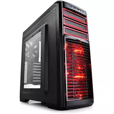 Корпус ATX Deepcool KENDOMEN RD черный с окном, без БП (5х120mm Red LED FAN, USB2.0 + USB3.0, Audio)