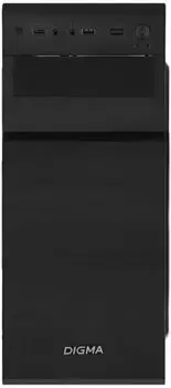 Корпус ATX Digma DC-ATX101-U2 черный, без БП, 2*120mm, 1*80mm, 2*USB2.0, audio