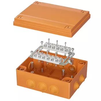 Коробка распределительная DKC FSK411210 пластиковая FS с кабельными вводами и клеммниками, IP55, 240х190х90 мм, 12р, 450V, 32A, 10 мм2, "Vulcan"