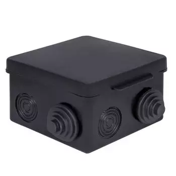 Коробка распределительная EKF plc-kmr-030-031-2b КМР-030-031 с крышкой (80х80х50), 7 мембр. вводов чёрная IP54 розн. стикер