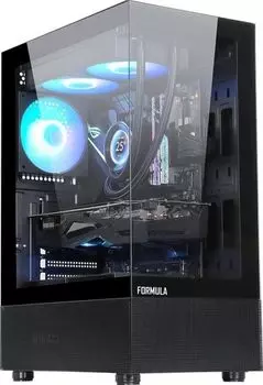 Корпус ATX FORMULA CRYSTAL Z1 PLUS черный, без БП, боковая панель из закаленного стекла, 2*USB2.0, USB3.0, audio