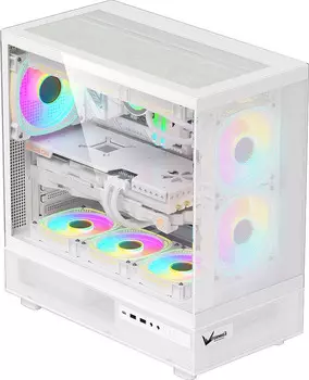 Корпус ATX FORMULA CRYSTAL Z8 COS W белый, без БП, боковая панель из закаленного стекла, USB2.0, USB3.0, USB3.1, audio