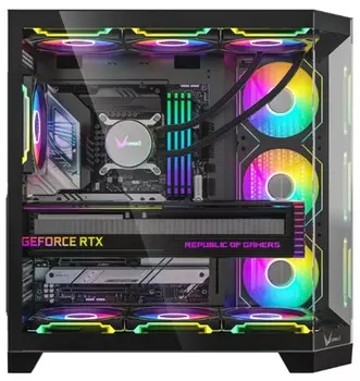 Корпус ATX Formula V CRYSTAL Z6 FLOE без БП, боковая и фронтальная панель из закалённого стекла, 2*USB 3.0, USB 3.1