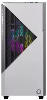Корпус ATX GameMax Contac COC WB без блока питания, черный/белый, 2*USB3.0, 1*14cm ARGB front fan (GMX-FN14-Rainbow-C9), 1*12cm ARGB rear fan
