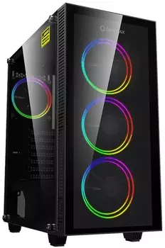 Корпус ATX GameMax Draco XD без блока питания, черный, USB3.0+USB2.0, 3*12cm ARGB GMX-FN12-DBB front fans, 1*12cm ARGB GMX-FN12-DBB rear fan