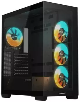 Корпус ATX GIGABYTE GB-C500P ST черный, без БП, боковая панель из закленного стекла, 2*USB 3.2, Type-C, audio