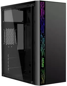 Корпус ATX Ginzzu A370 без БП, боковая панель из закалённого стекла, USB 2.0