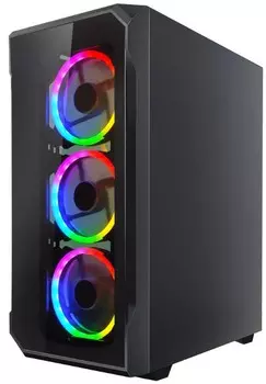 Корпус ATX Ginzzu CL320 без БП, боковая и фронтальная панель из закалённого стекла, USB 3.0