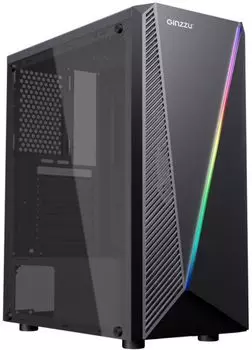 Корпус ATX Ginzzu SL150 без БП, боковая панель из закалённого стекла, 2*USB 2.0, USB 3.0
