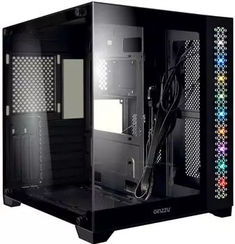 Корпус ATX Ginzzu V520 без БП, боковая и фронтальная панель из закалённого стекла, 2*USB 2.0, USB 3.0