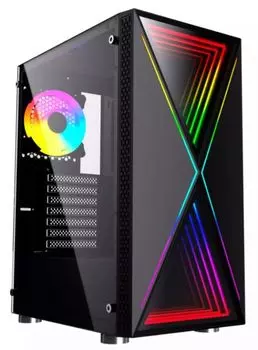Корпус ATX GMNG GG-CC110 черный, боковое окно из закаленного стекла, без БП, 6x120mm, 2xUSB2.0, USB3