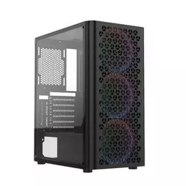 Корпус ATX HIPER KRONE-2 HG-KR-2 черный, без БП, боковая панель из закаленного стекла, USB 3.0, 2*USB 2.0, audio