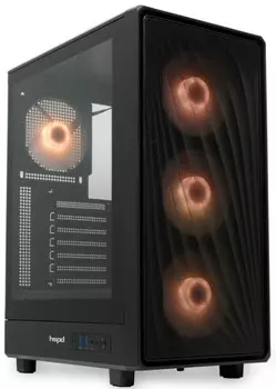 Корпус ATX HSPD M510 без БП, боковая панель из закалённого стекла, 2*USB 3.0