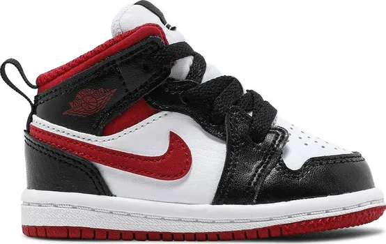 Кроссовки Air Jordan 1 Mid TD Black Gym Red, белый