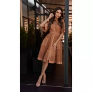 Платье Vesnaletto-2688-4 В цвете: Коричневый; Размеры: 46,48,44